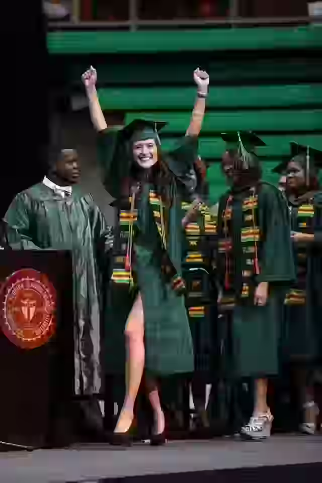 Graduate receiving degree